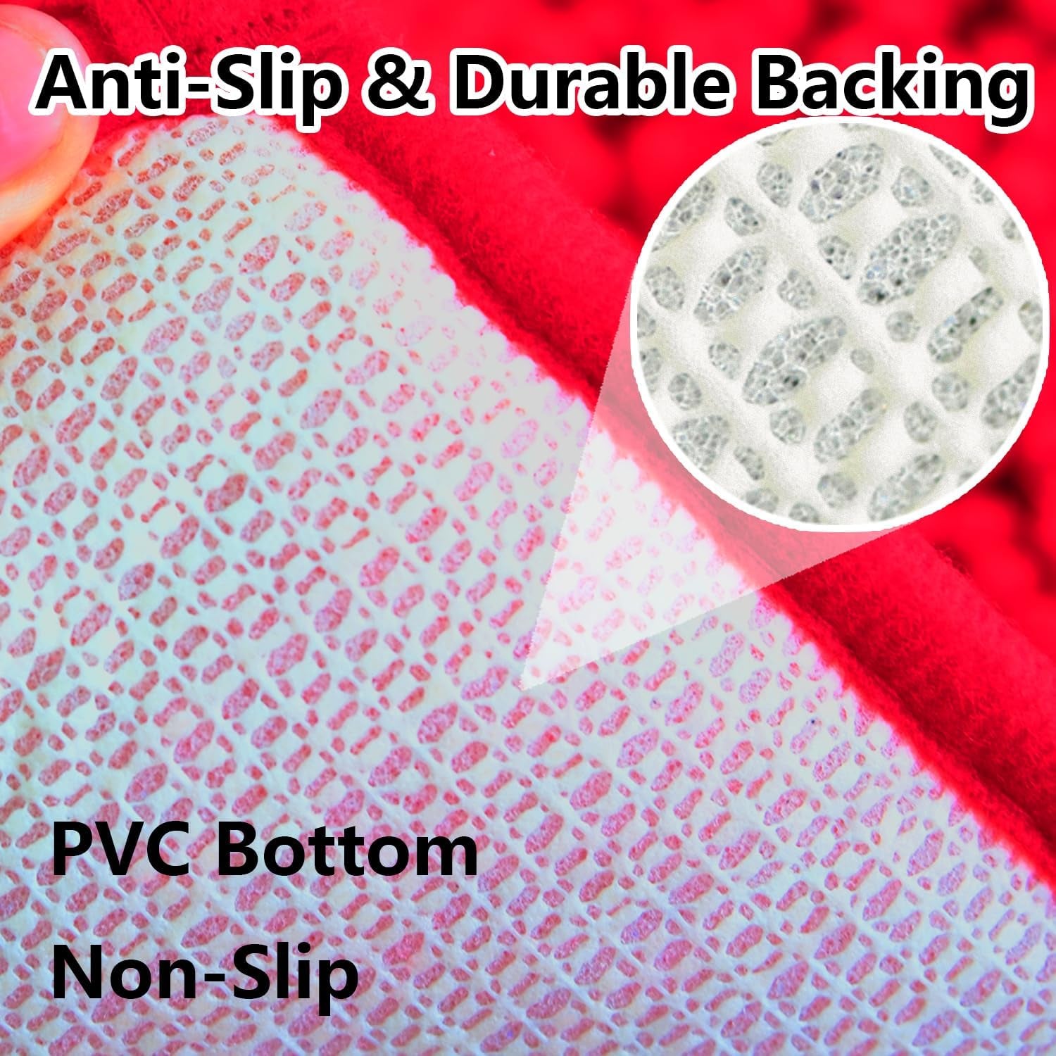 Bathroom Rugs 16 X 24 Inches, Chenille Extra Soft and Absorbent Shag Bathroom Rugs, Machine Wash Mat, Strong PVC Non-Slip Underside, Plush Carpet Mats, Christmas Decorations Red