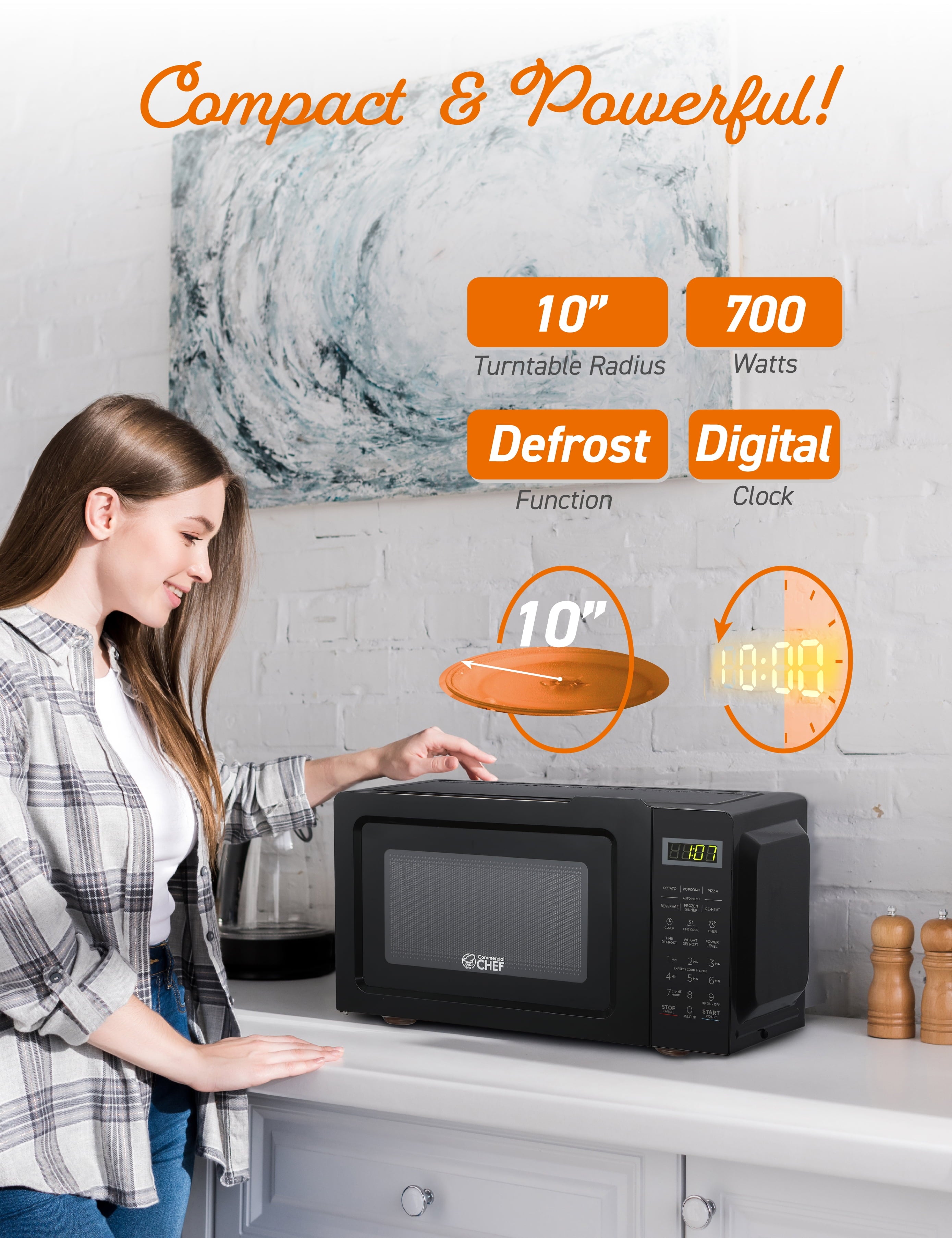 CHM770B 0.7 Cu. Ft. Microwave Oven, Black