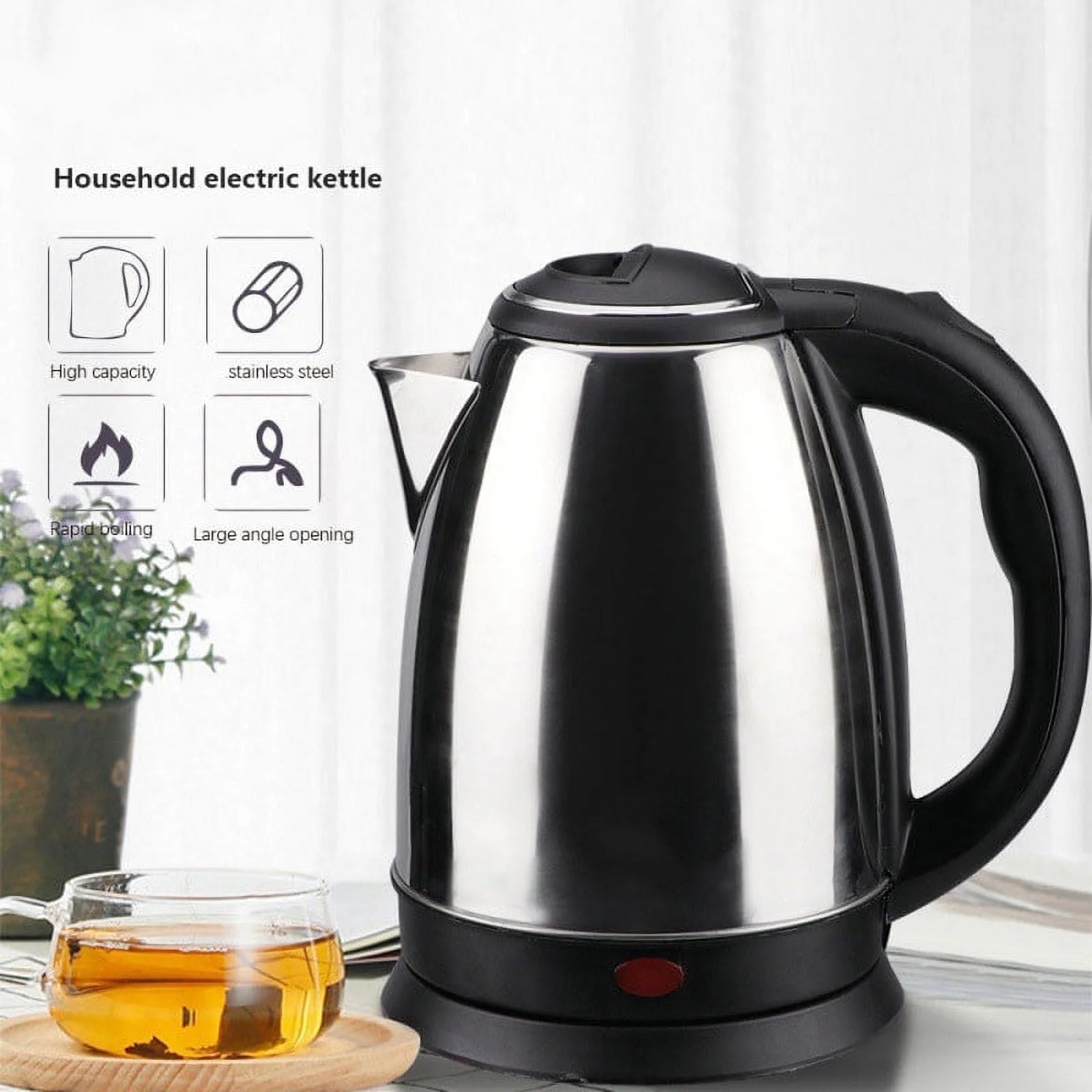 New Stainless Steel 2L Electric Kettle Household Electric Kettle Automatic Power off Kettle Health Kettle