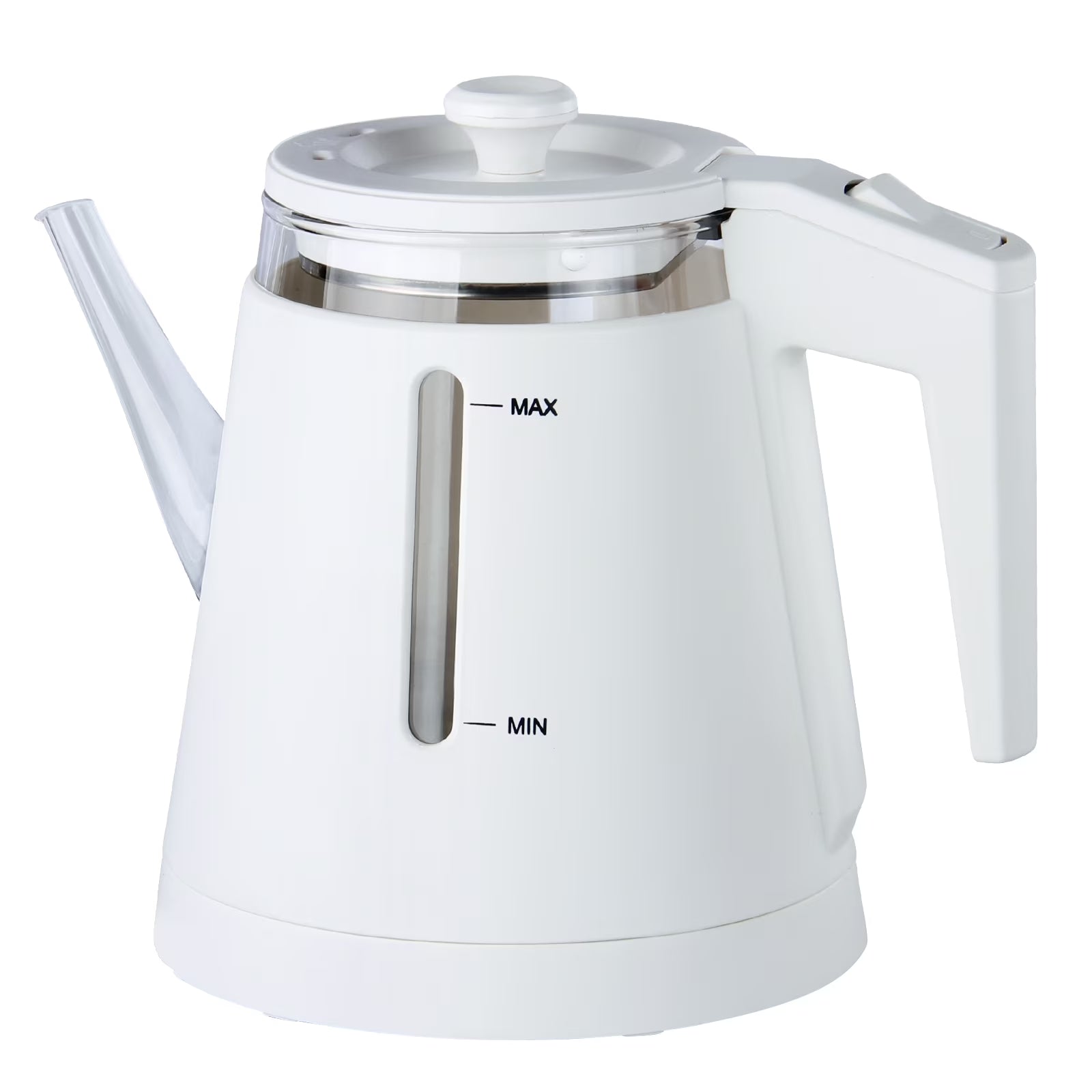 Small Electric Tea Kettle Stainless Steel, 1L Portable Mini Hot Water Boiler Heater, 900 Watts Travel Electric Coffee Kettle (White)