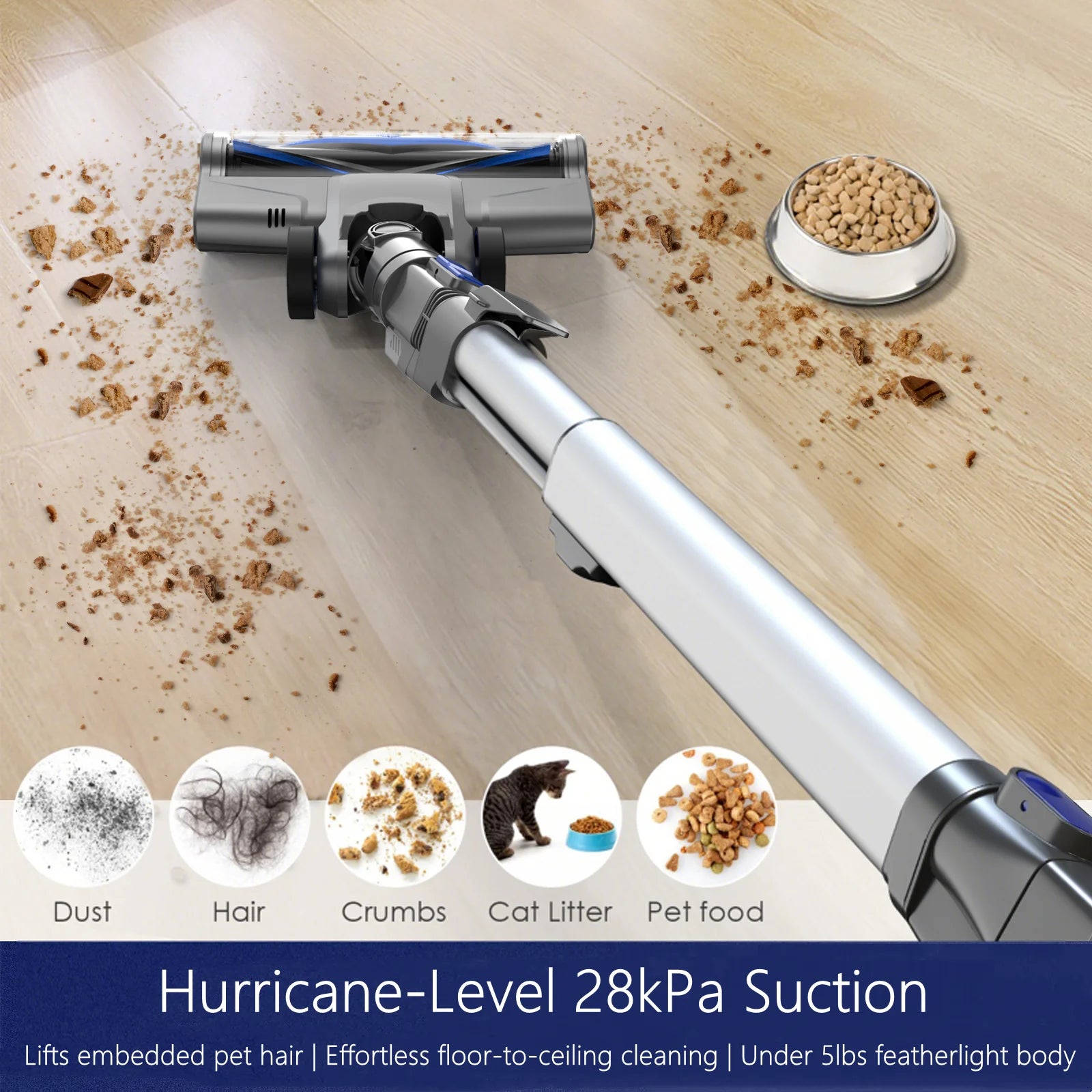 Cordless Stick Vacuum Cleaner Lightweight for Carpet Floor Pet Hair Home XL-618A