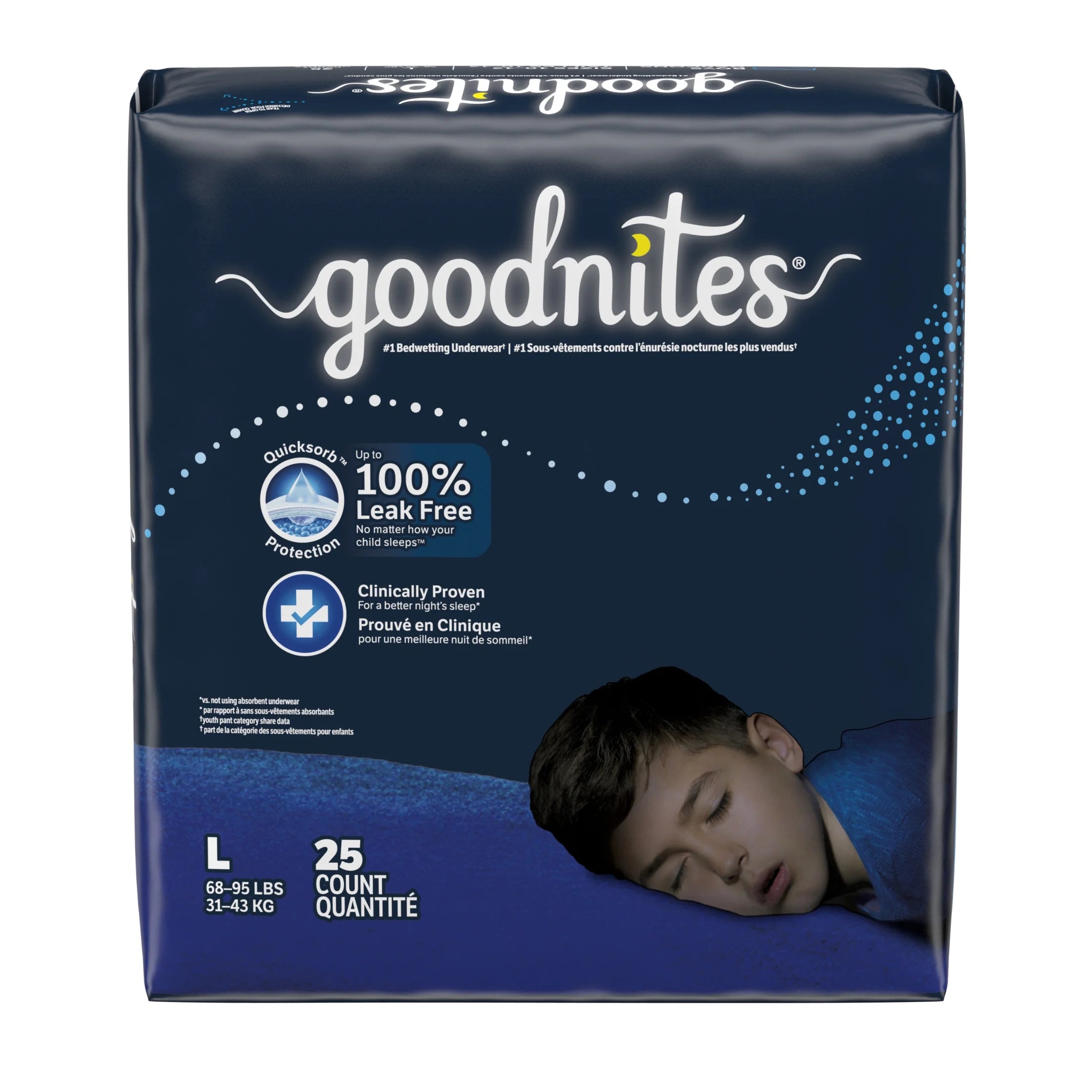 Bedwetting Underwear for Boys, L (68-95 Lbs), 75 Count (Select for More)