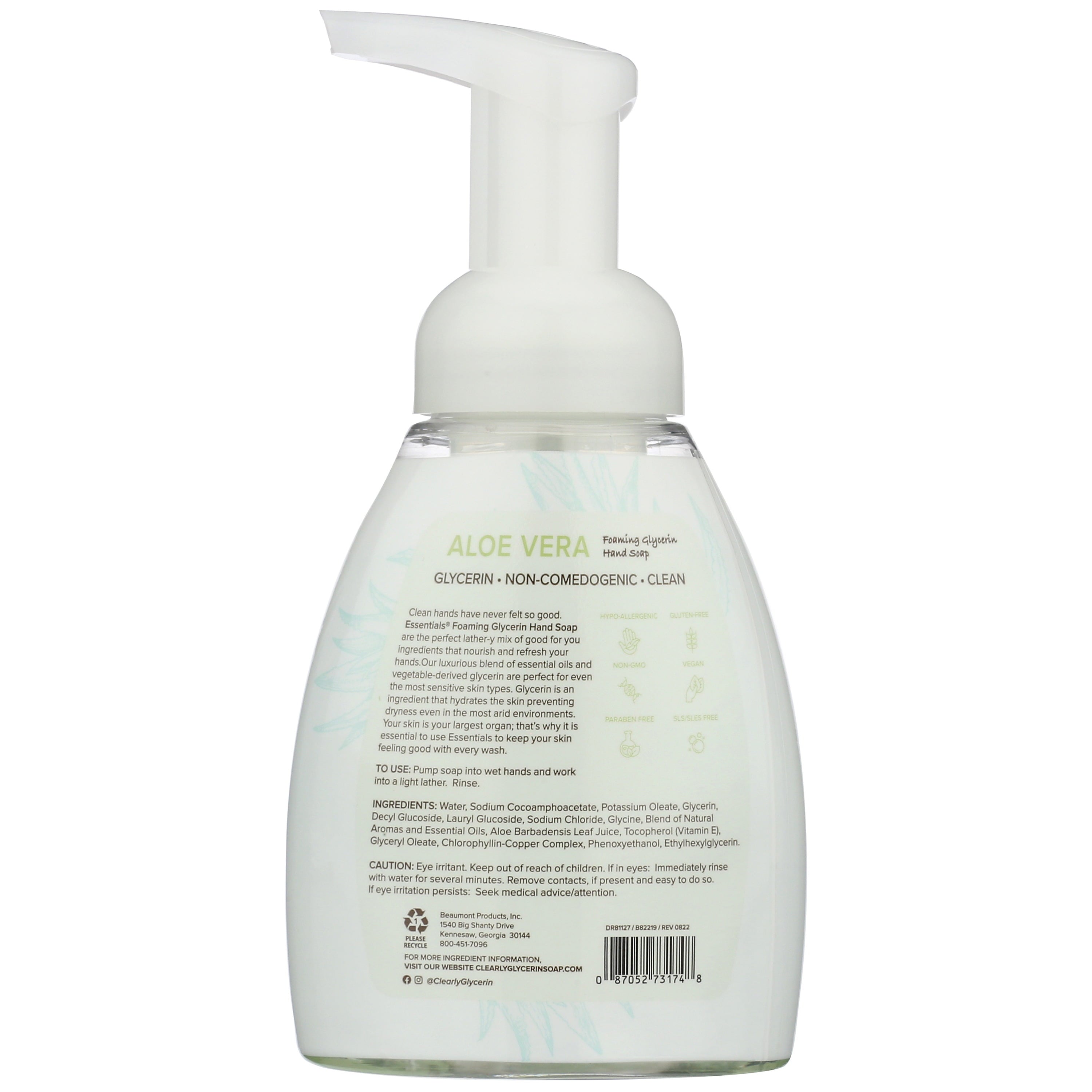 Foaming Glycerin Hand Soap, Aloe Vera, 8-Fluid Ounce, Pack of 2