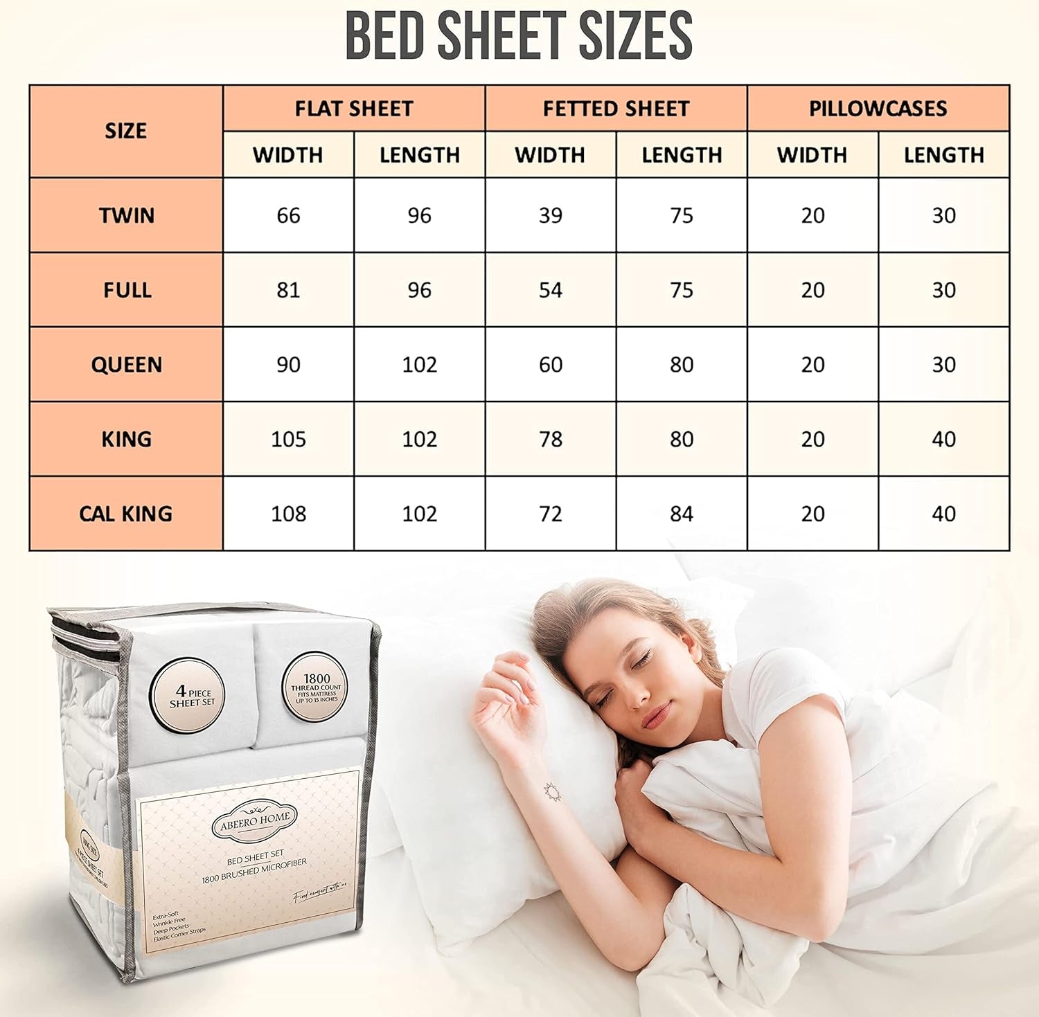 King Size Sheets Set Cooling - Luxury Hotel Sheets - Soft Bed Sheet with Elastic Corner Straps - Deep Pockets Microfiber Bedsheet - Bedding Sheet & Pillowcases - 4 Piece (King, White)