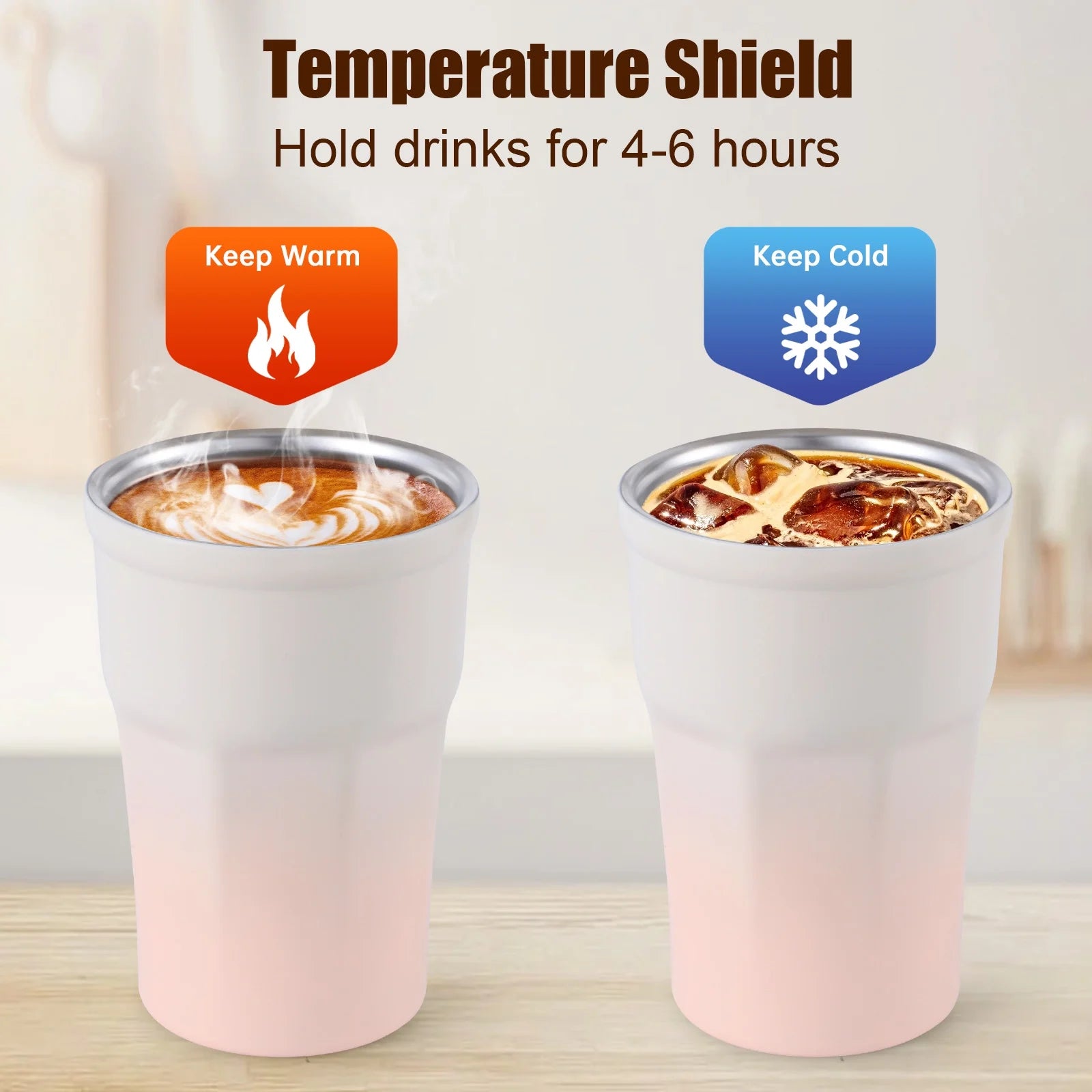 360 Ml/12Oz Coffee Tumbler, Double Walled Stainless Steel Insulated Travel Coffee Mug