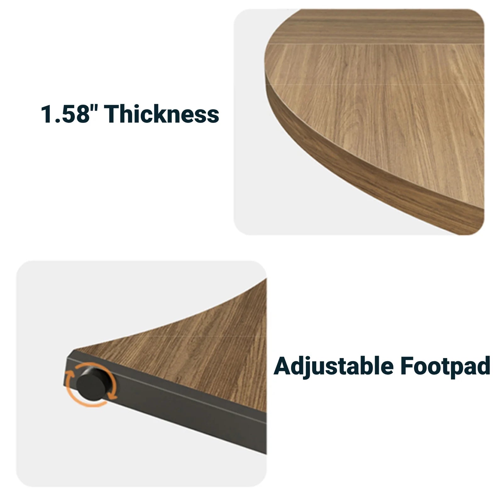 round Dining Table for 4 Persons 47" Kitchen Table for Dining Room Kitchen, Walnut (Only Table)