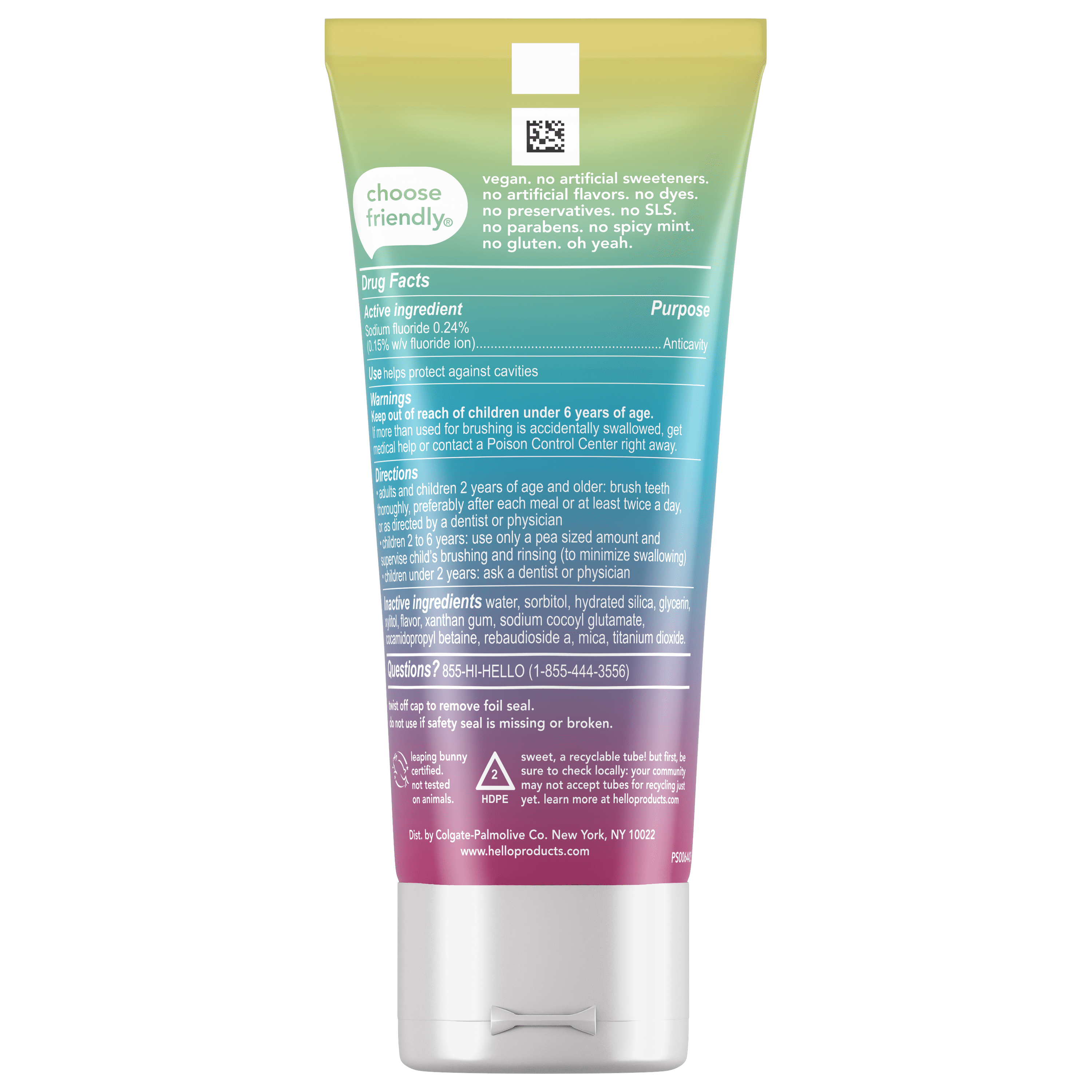 Unicorn Sparkle Kids Toothpaste with Fluoride, Bubble Gum Toothpaste, 4.2 Oz Tube