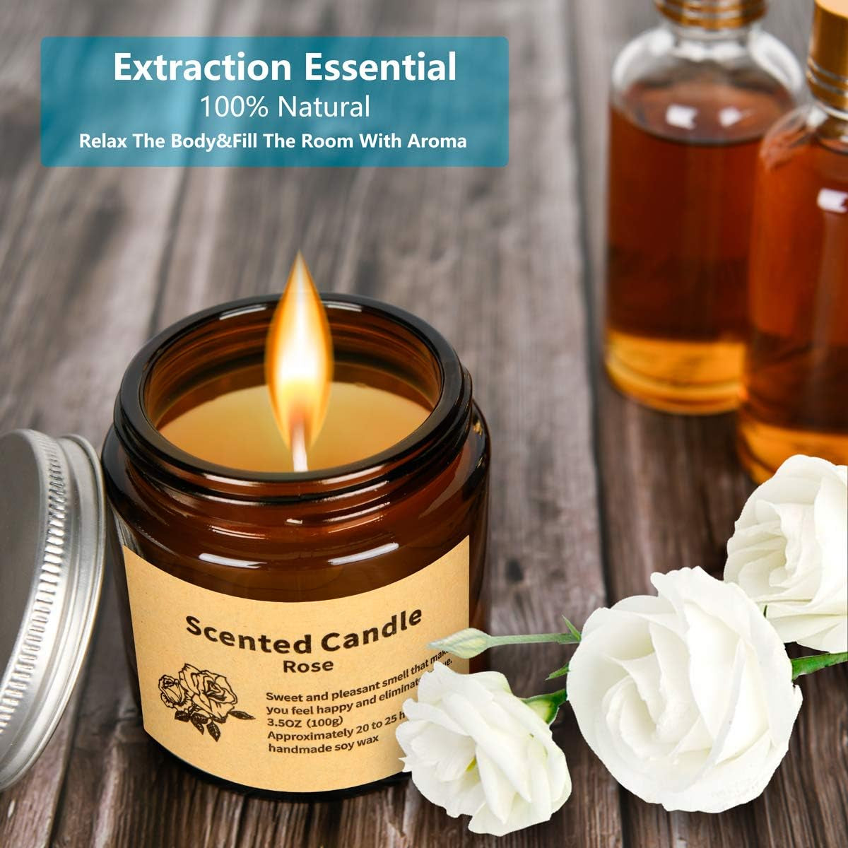 Scented Candles,  Long Lasting Aromatherapy Glass Jar Candles 2 Pack, Birthday Gifts for Women, Glass Jar Soy Candles for Home Scented, Gift Box for Birthday and House Decorate (3Pack)