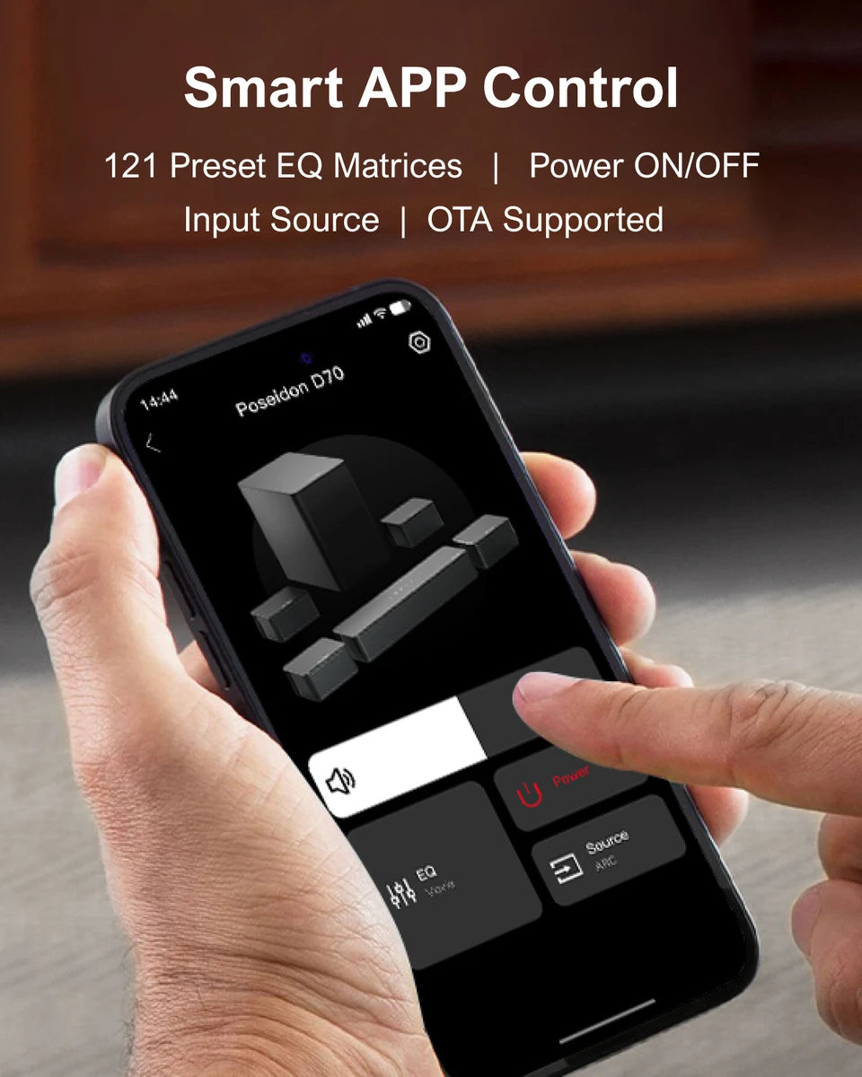 7.1 Surround Soundbar, 3D Virtual Surround Sound System with Subwoofer,2 Rear Speakers, Home Theater TV Speakers,Black