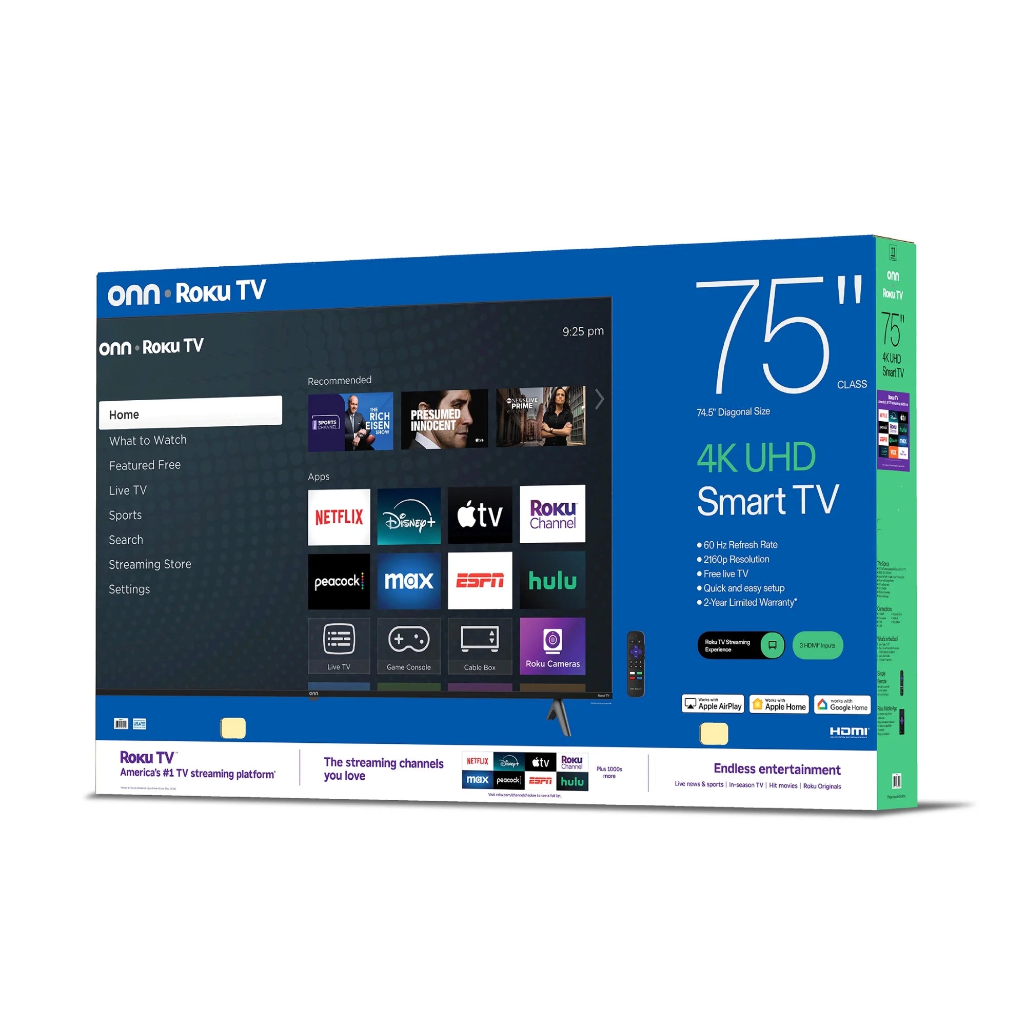 75” Class 4K UHD (2160P) LED Roku Smart Television (100044717)