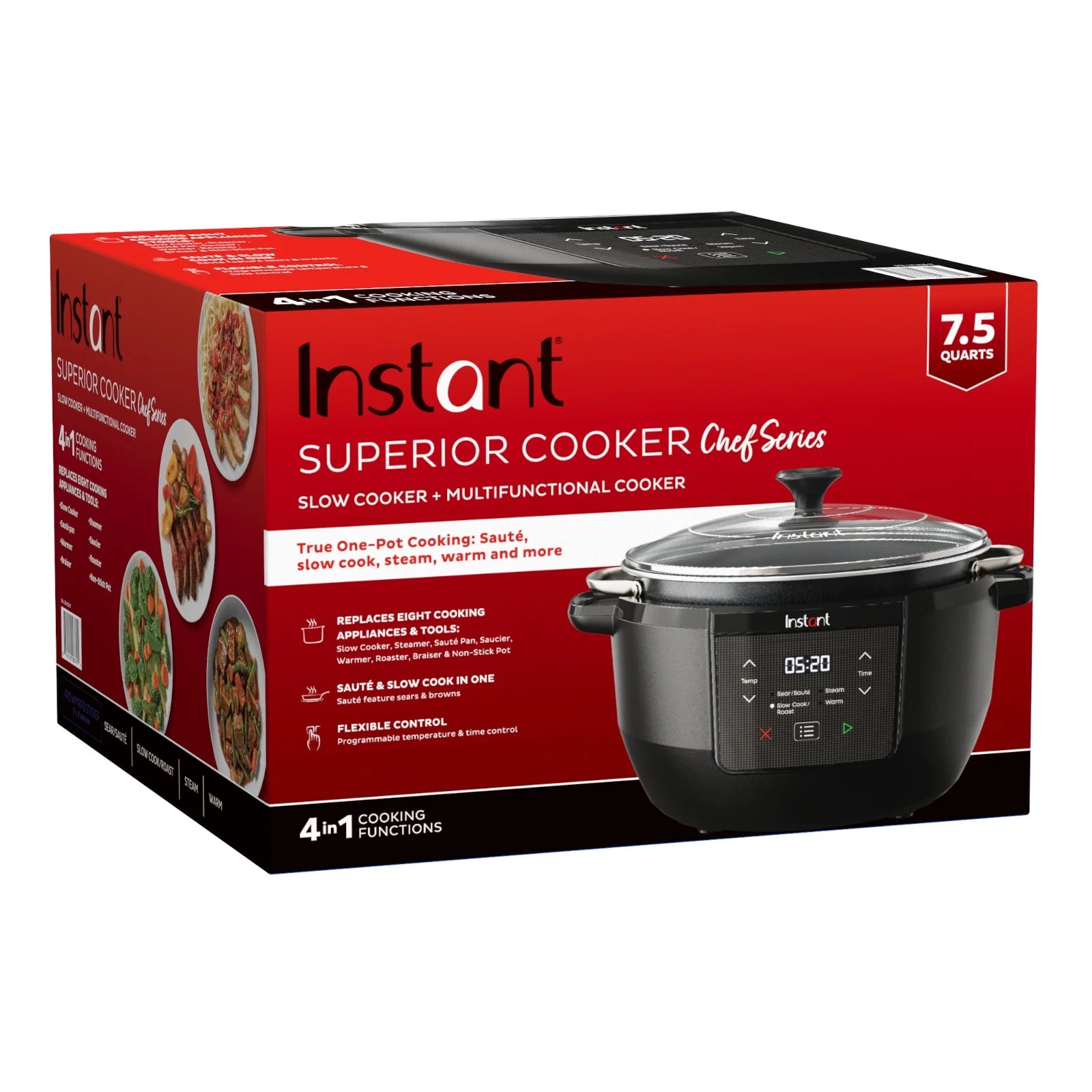 Pot Superior Cooker Chef Series 7.5Qt Slow Cooker + Multifunctional Cooker