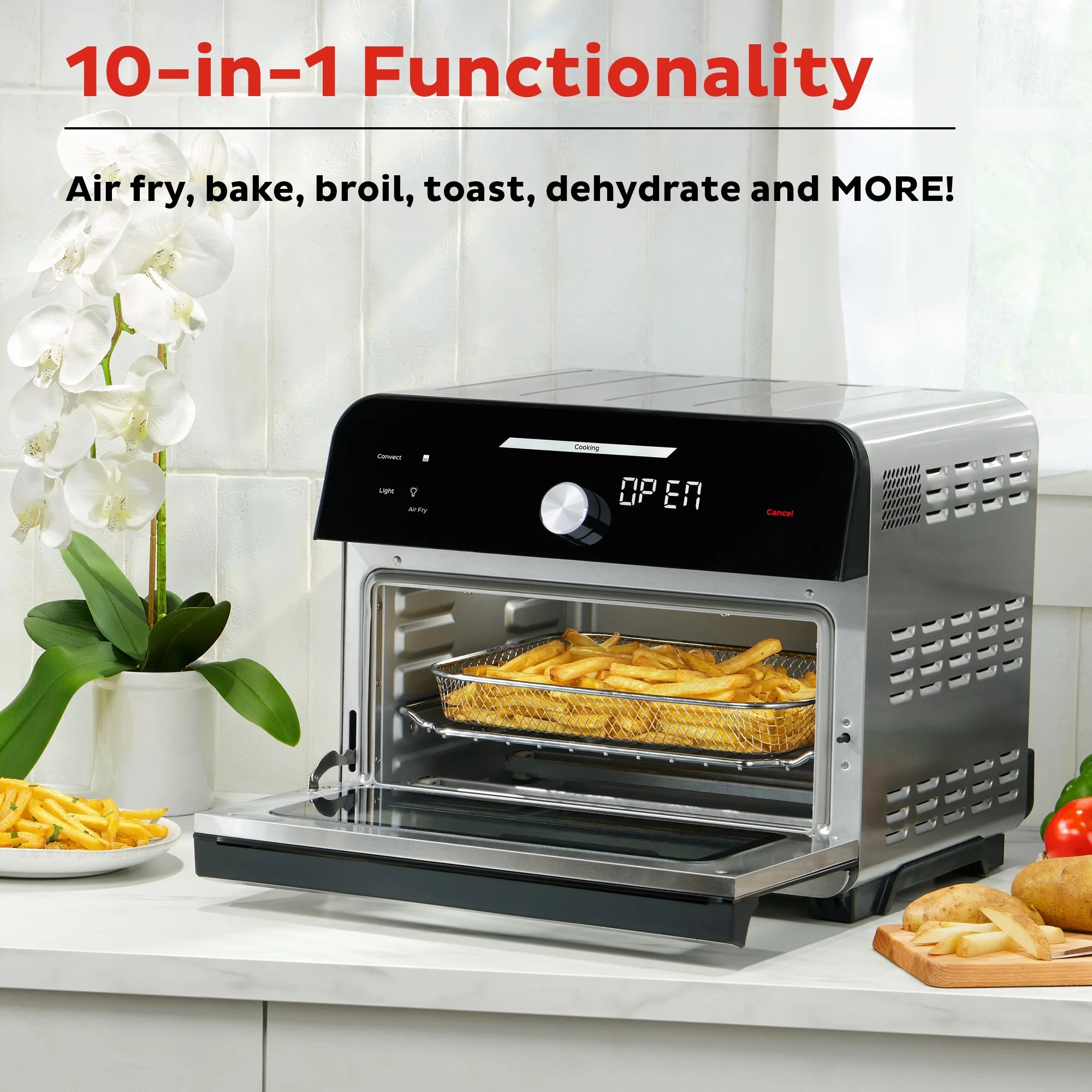 Omni plus 18L Air Fryer Toaster Oven Combo with 10-In-1 Functions, from the Makers of  Pot