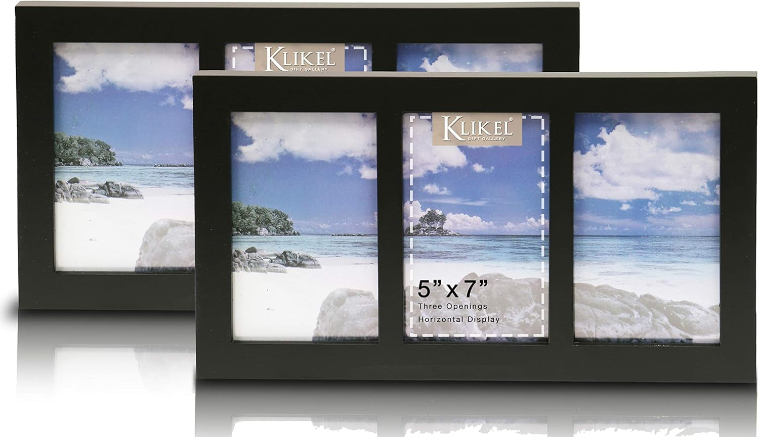 5X7 Picture Frame - Black Wooden Collage Frame Set of 2