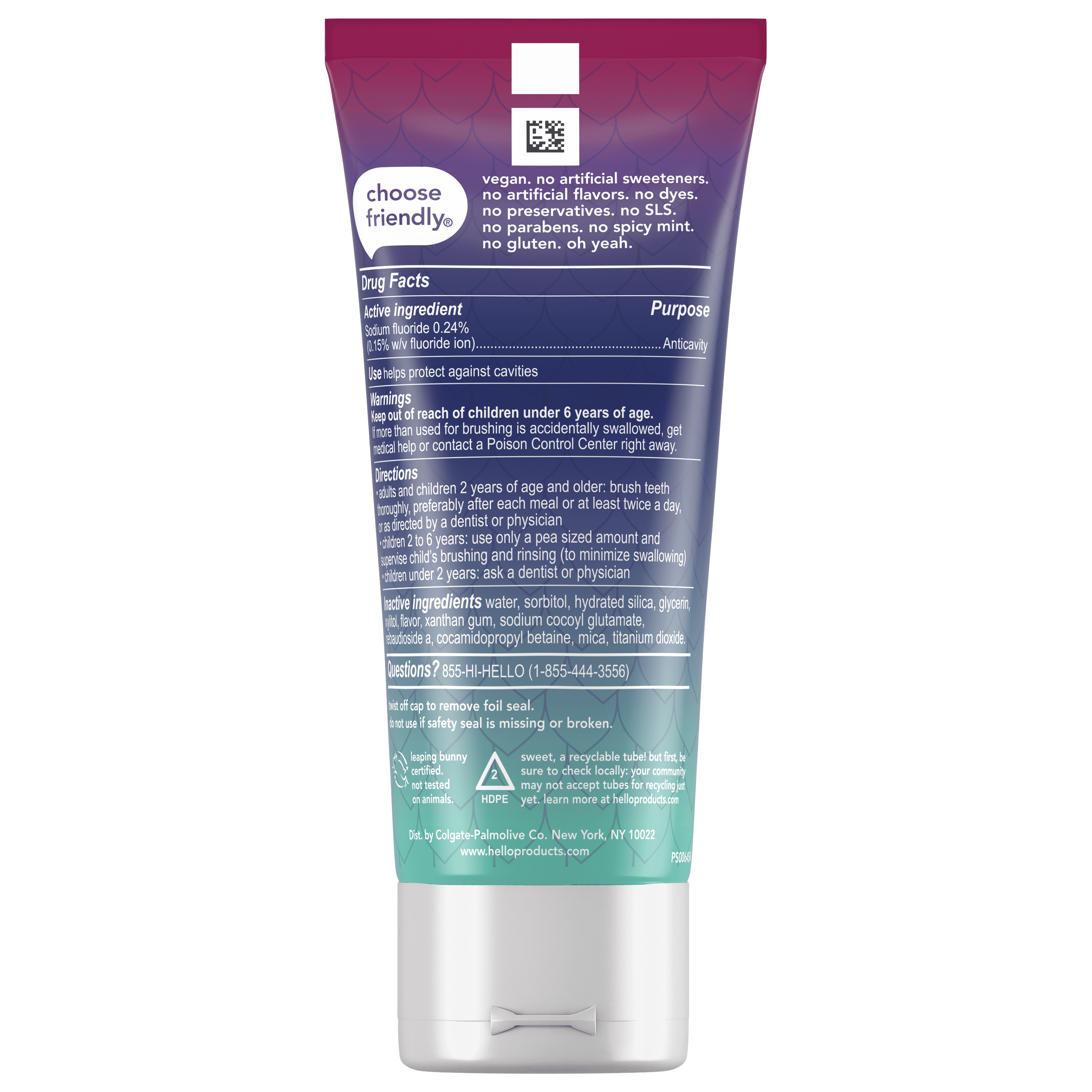 Dragon Dazzle Kids Toothpaste with Fluoride, Blue Raspberry Toothpaste, 4.2 Oz Tube