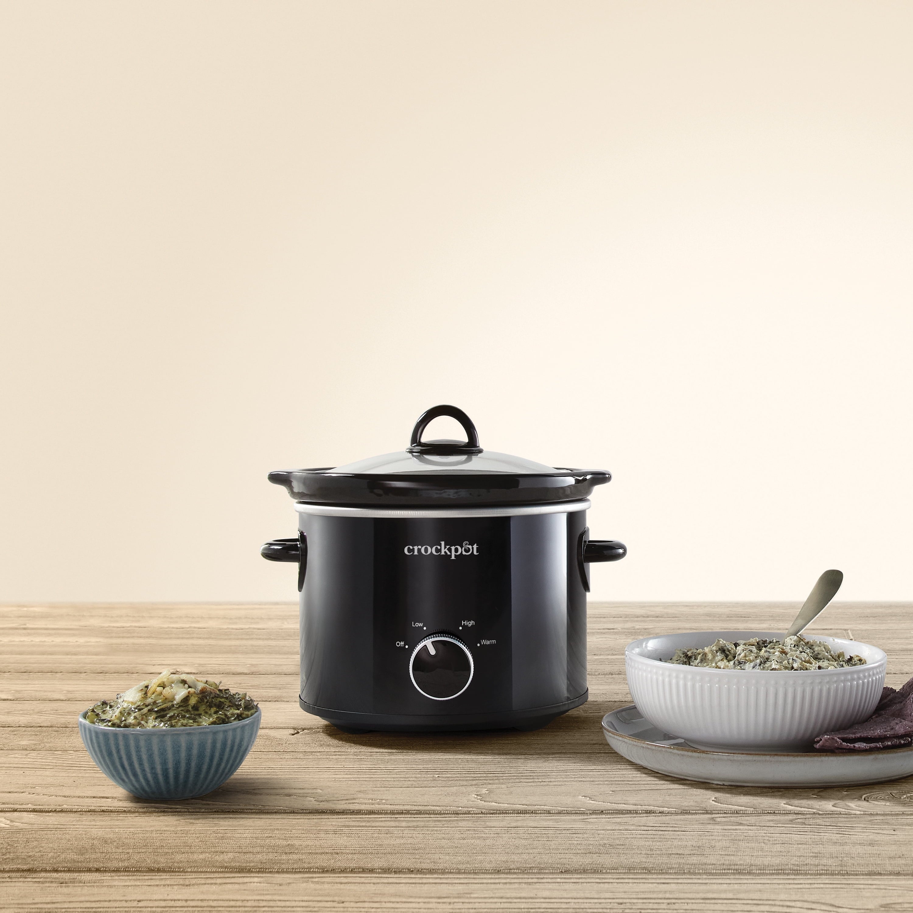 2 Quart round Manual Slow Cooker, Black