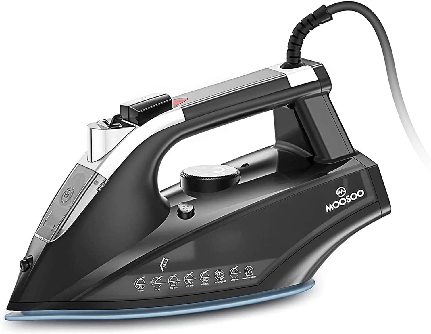 Steam Iron 1800W Dry Iron Lightweight Anti-Drip Iron with Auto-Off, ST1800