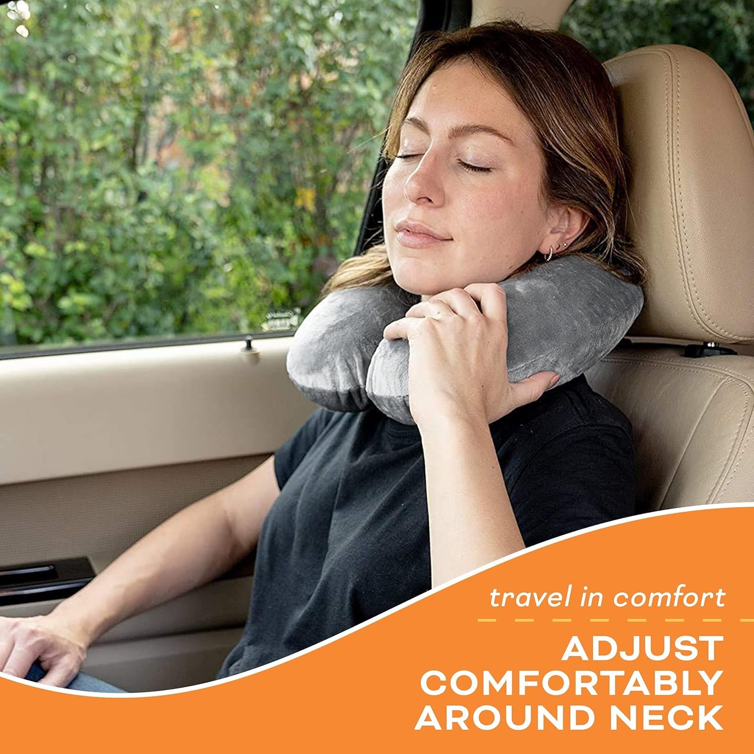 Travel Neck Pillow Memory Foam Airplane Travel Accessories Essentials Comfortable Washable Cover Plane Neck Support Pillow for Neck Pain Relief Sleeping Blue