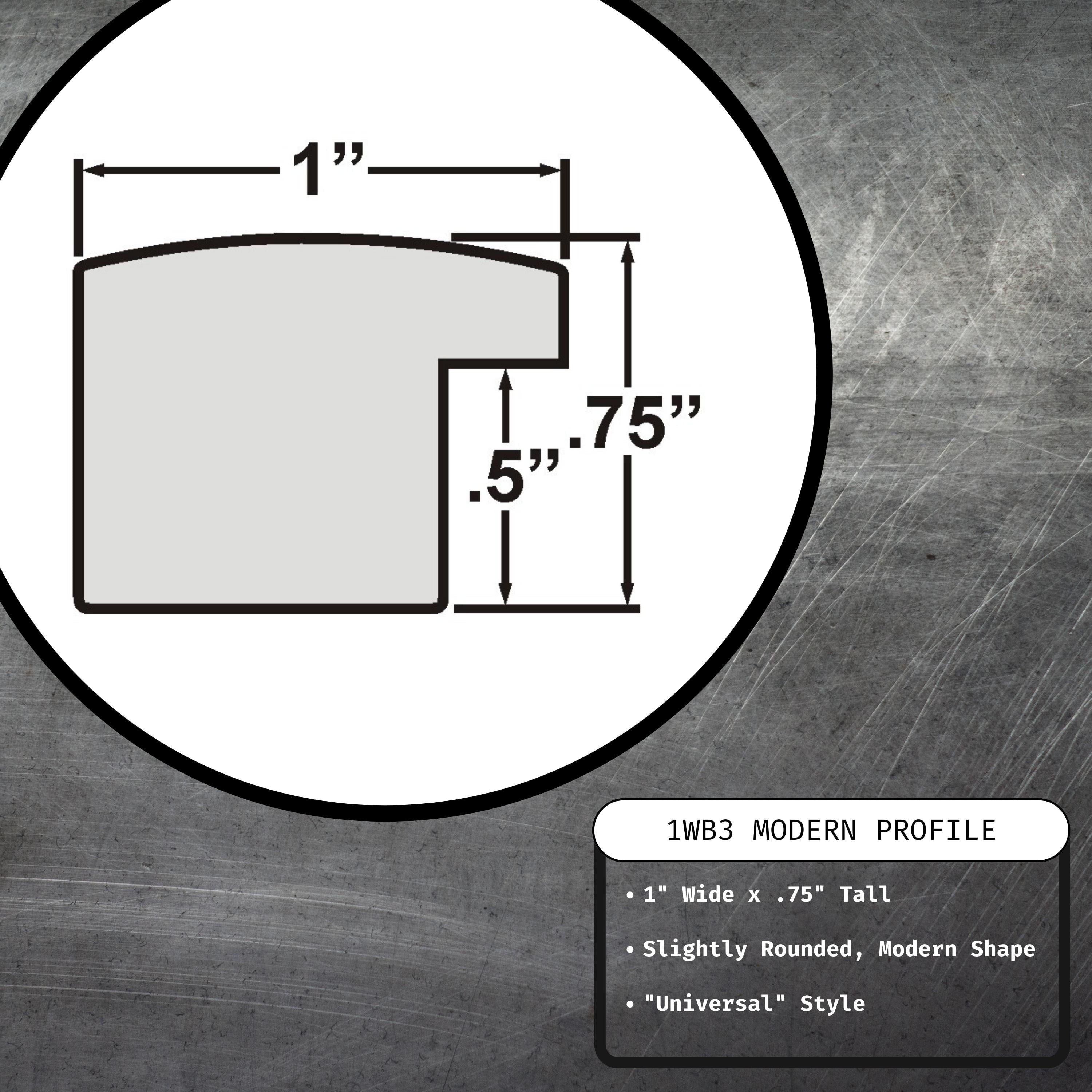 12X12 Picture Frame - Black Style 1"WB3 1 Inch MDF Moulding - Wall Display Frame for Art, Posters, or Photos