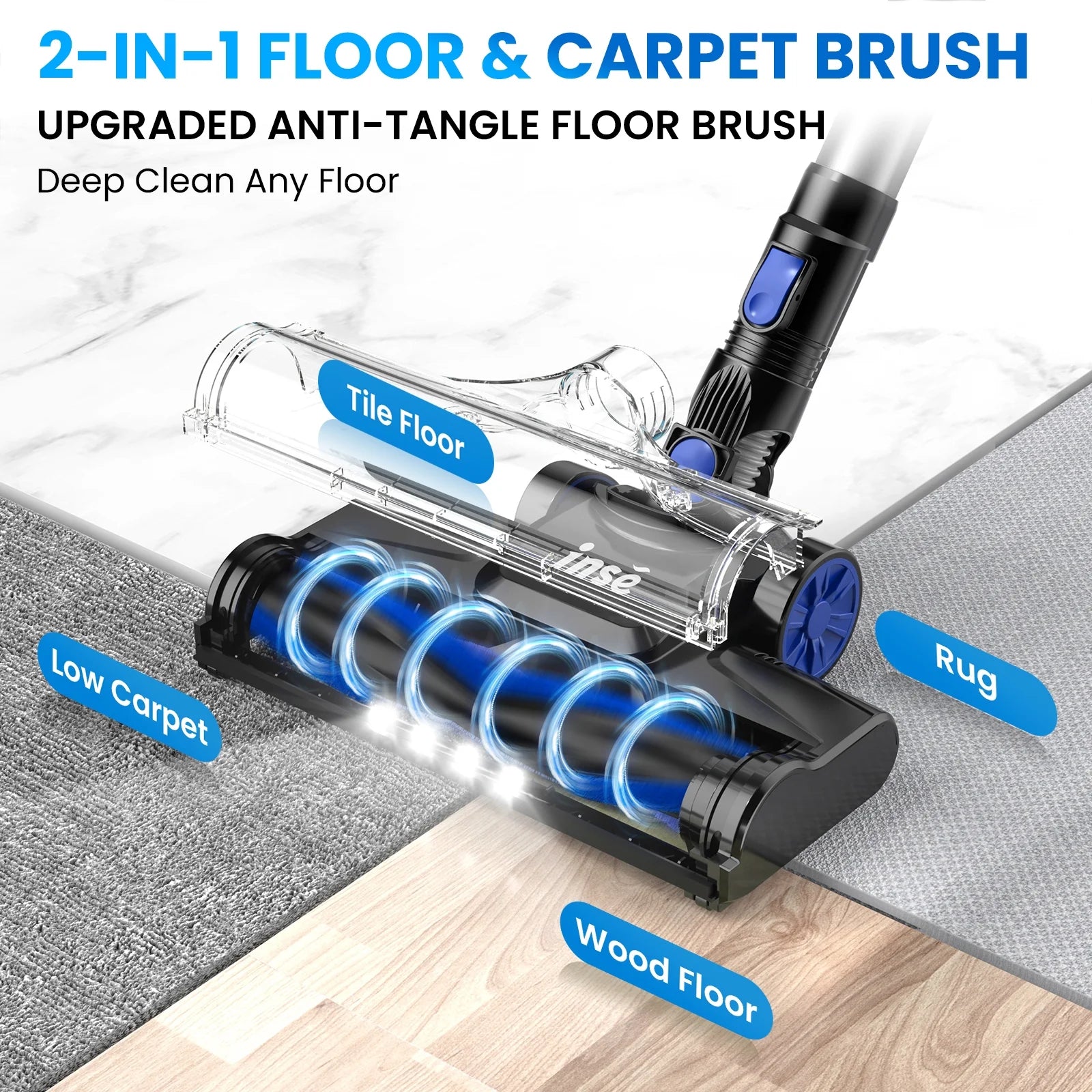 Cordless Vacuum Cleaners, 6-In-1 Lightweight Stick Vacuum for Hardwood Floor Carpet Pet Hair, V770