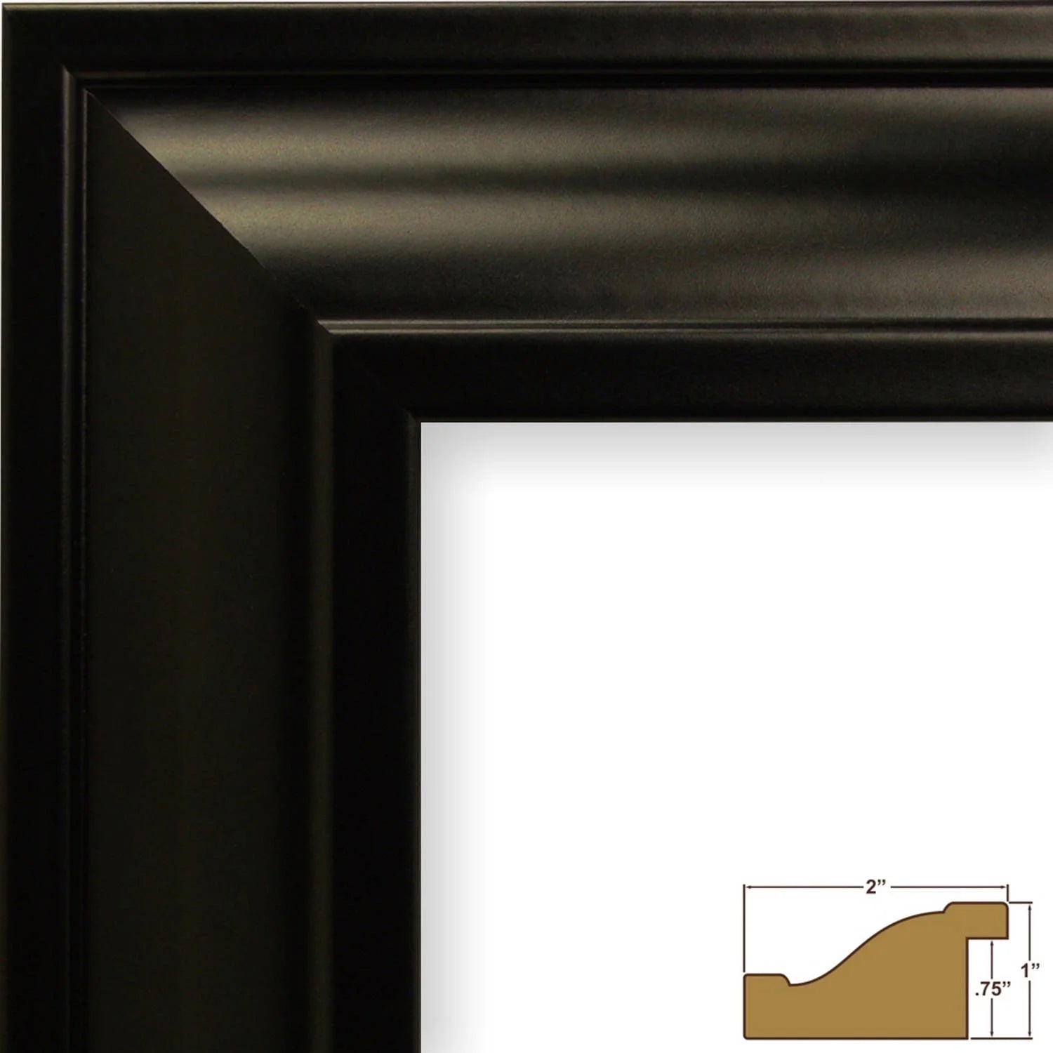 8X10 Contemporary Upscale Satin Black Picture Frame