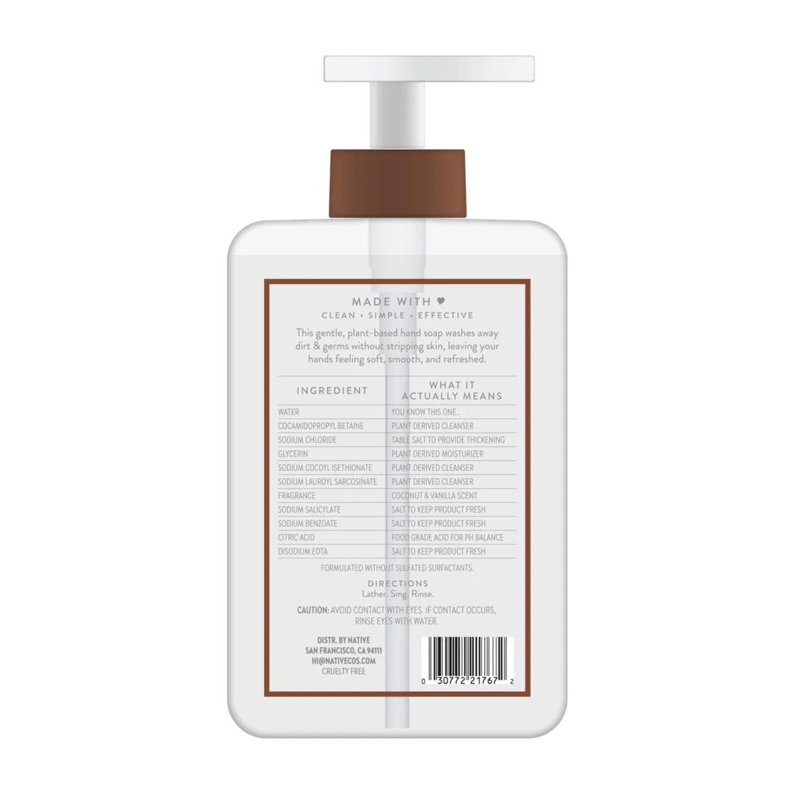 Coconut & Vanilla Liquid Hand Soap 13OZ