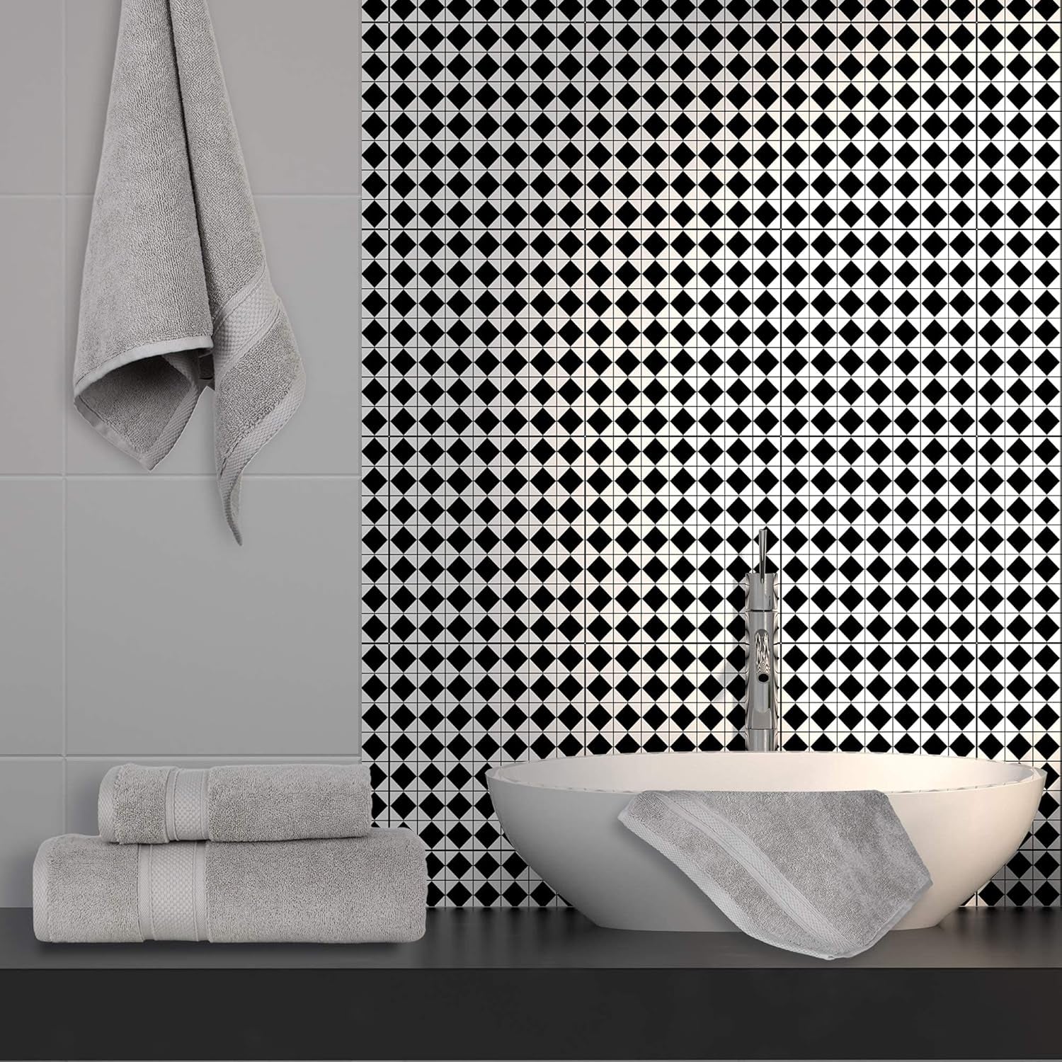 - Hotel Quality Turkish Towel Set for Bathroom (6 Pcs Towel Set, Mirage Grey)