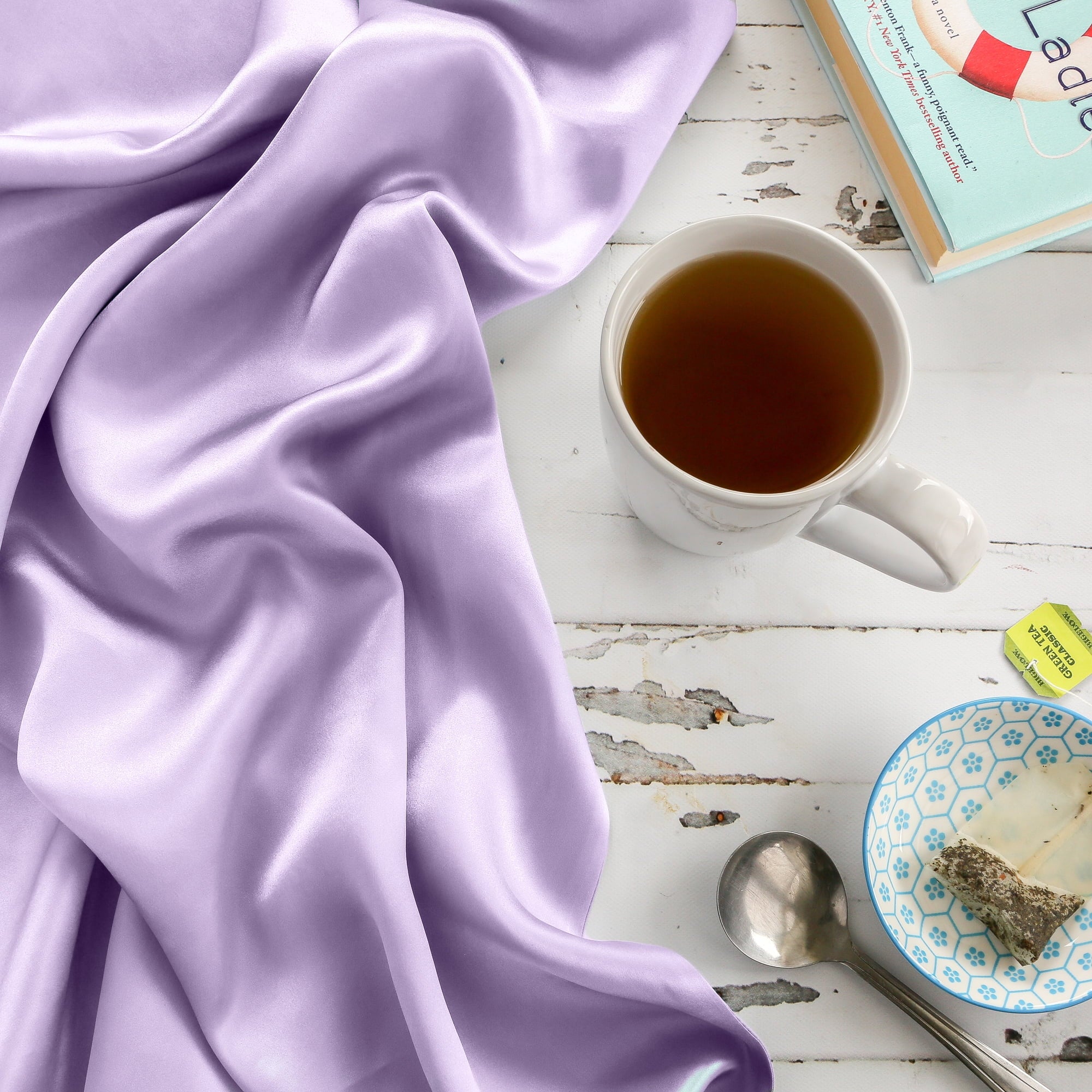 Pure Silk Pillowcase, Charmeuse Silk Pillowcase, Hypoallergenic Pillowcase, Queen Sized, Lavender