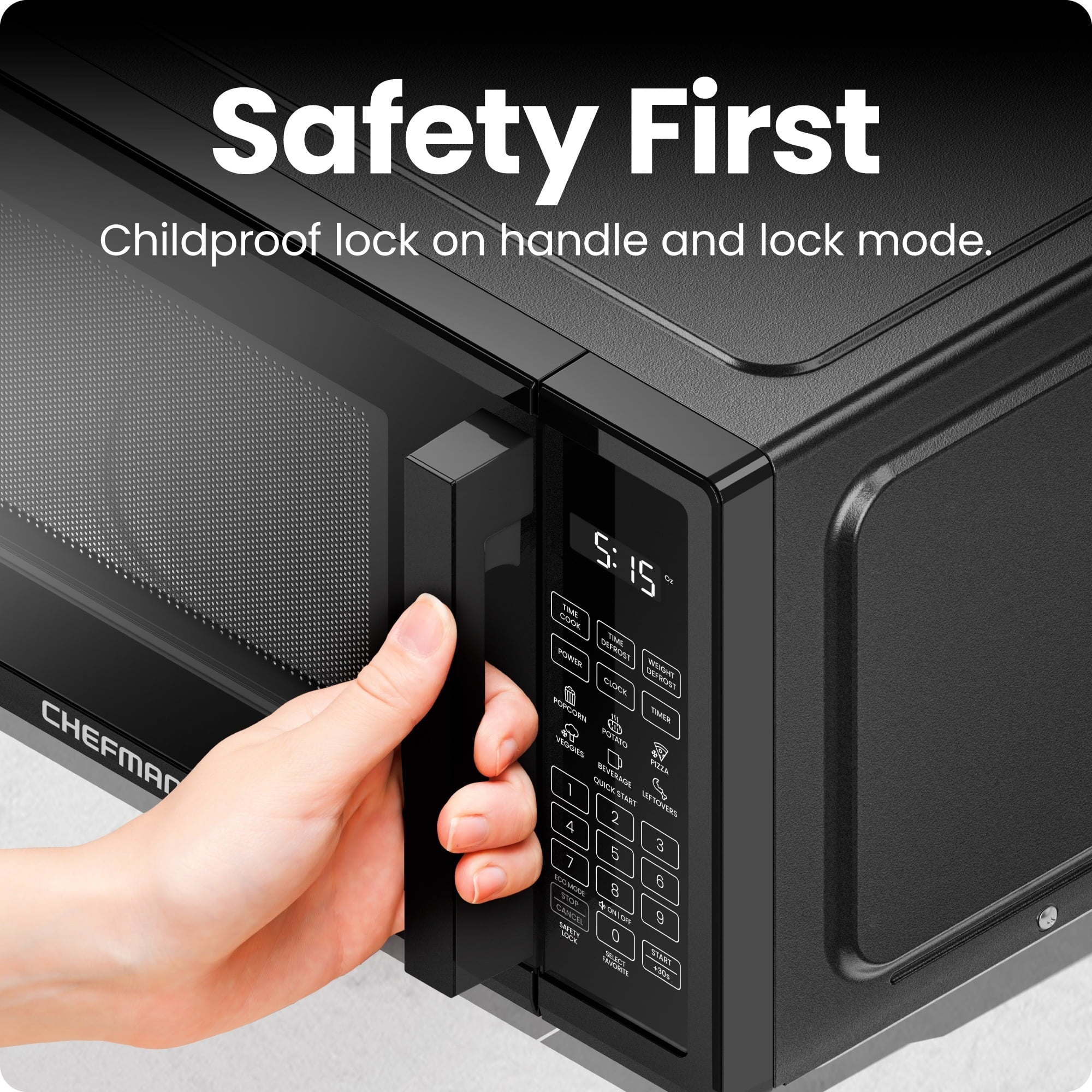 0.7 Cu Ft Countertop Microwave Oven, 700 Watts - Black