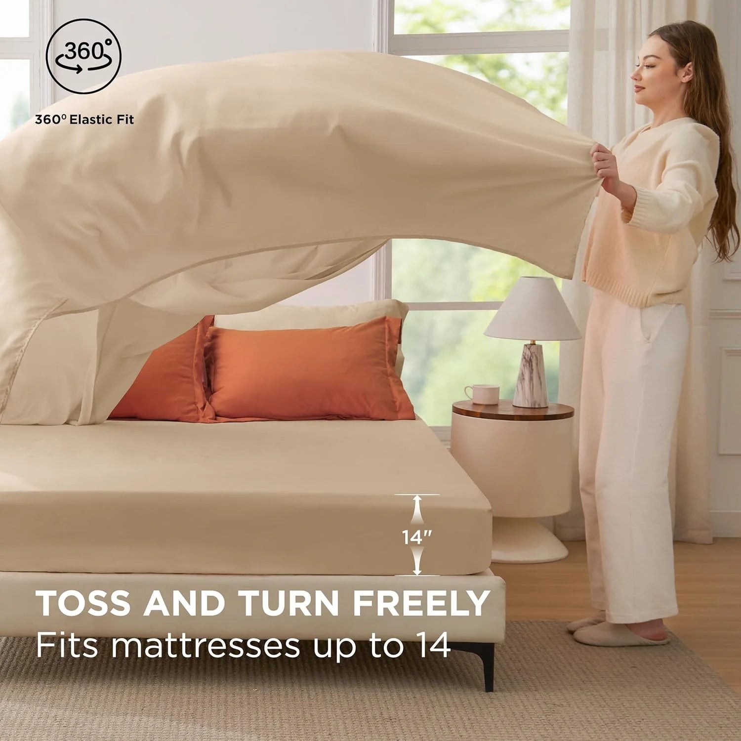 Cozy Comfort Full Size Comforter Set Burnt Orange, 7 Pieces Soft Bedding Sets with Comforter, Sheets, Pillowcases & Shams, All Season Boho Bed in a Bag Full Size, 80GSM