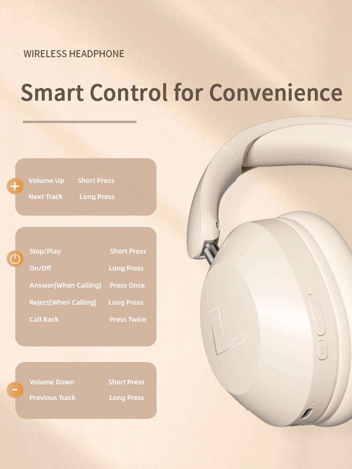 Over-Ear Bluetooth Headphones, High-Quality Wireless Calls, Long-Life Sports, Gaming and Music Listening Bluetooth Headphones