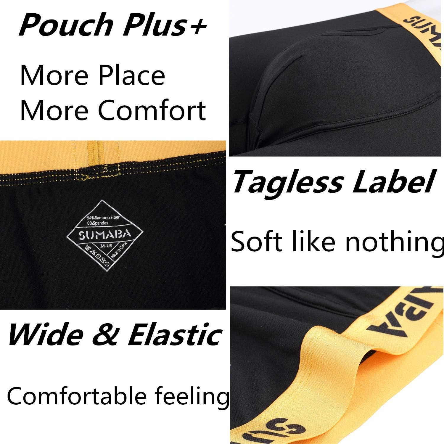 Men'S Underwear Breathable Long Leg No Ride-Up Boxer Briefs for Men Open Fly M L XL 2XL 3XL