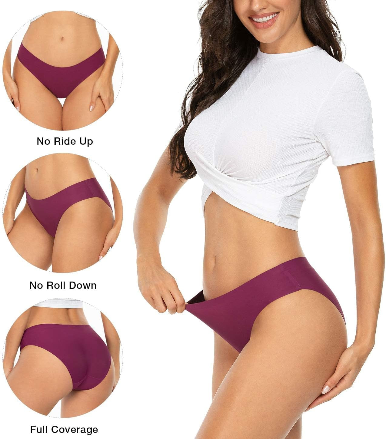 Women'S Seamless Underwear Bikini Panties Fashionable Invisible Panty Multiple Packs