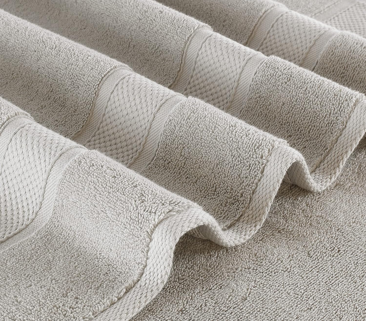 - Hotel Quality Turkish Towel Set for Bathroom (4 Pcs Hand Towel Set, Mirage Grey)